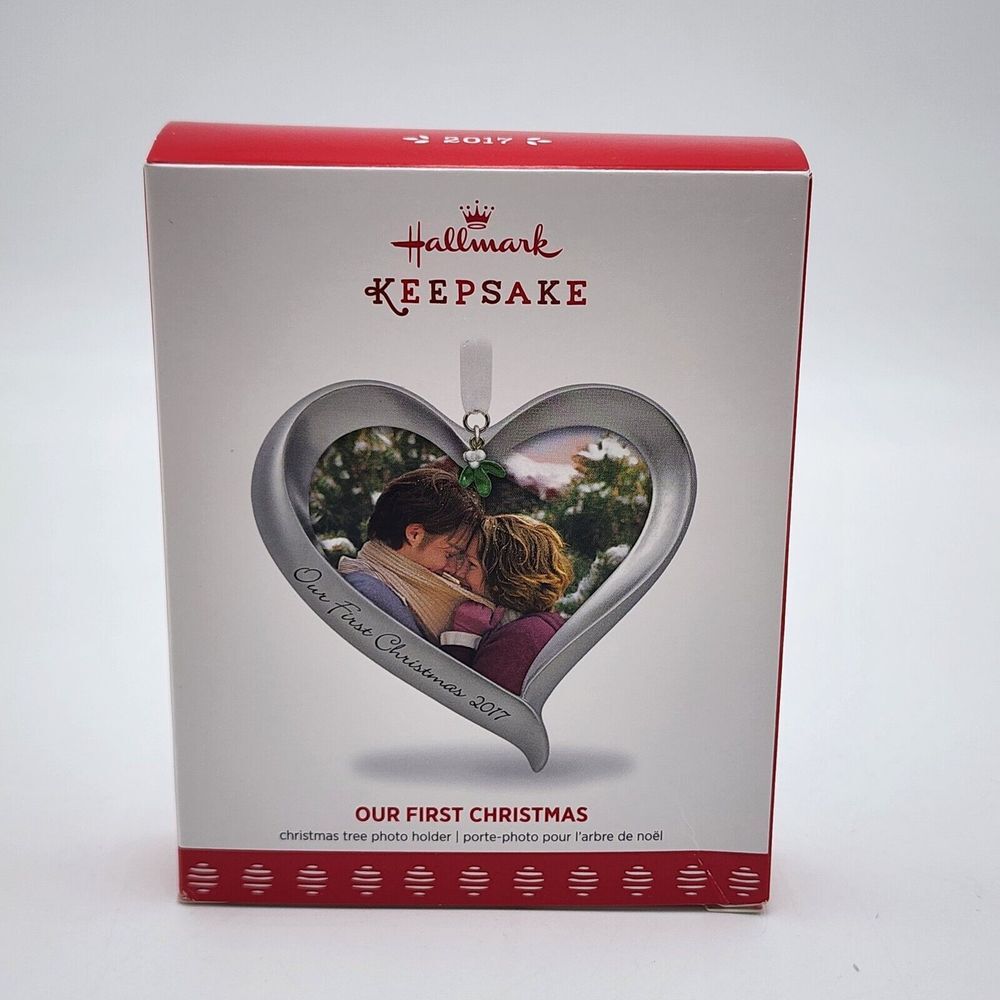 Hallmark Keepsake Ornament Our First Christmas Couple Heart Picture Frame 2017